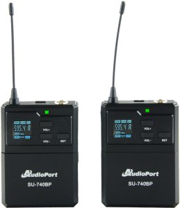 Zestaw mikrofonów bezprzewodowych UHF 2x nagłowny+ 2x krawatowy 2x bodypack+ stacja Audioport SU-740HH one size 22