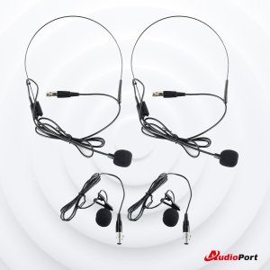 Zestaw mikrofonów bezprzewodowych UHF 2x nagłowny+ 2x krawatowy 2x bodypack+ stacja Audioport SU-740HH one size 35