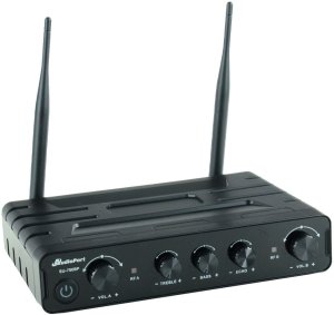 Zestaw mikrofonów bezprzewodowych UHF 2x nagłowny bodypack krawatowy Audioport SU-750BP one size 16