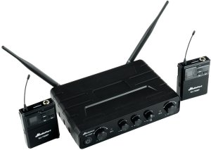 Zestaw mikrofonów bezprzewodowych UHF 2x nagłowny bodypack krawatowy Audioport SU-750BP one size 19