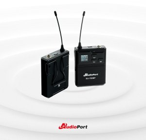 Zestaw mikrofonów bezprzewodowych UHF 2x nagłowny bodypack krawatowy Audioport SU-750BP one size 36