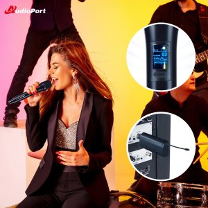 Zestaw 2 mikrofonów bezprzewodowych dorecznych UHF z odbiornikiem Audioport MV2 one size 15
