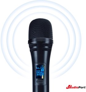 Zestaw 2 mikrofonów bezprzewodowych dorecznych UHF z odbiornikiem Audioport MV2 one size 10