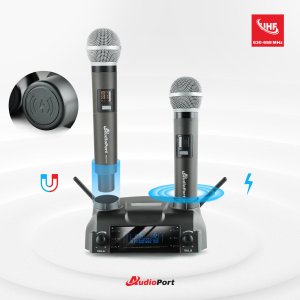 Zestaw mikrofonów bezprzewodowych doręcznych UHF+ stacja ładująca Audioport MCD-U2 one size 19