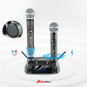 Zestaw mikrofonów bezprzewodowych doręcznych UHF+ stacja ładująca Audioport MCD-U2 one size 29