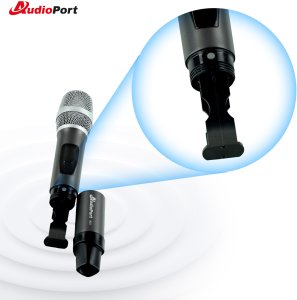 Zestaw 2 mikrofonów bezprzewodowych doręcznych UHF+ odbiornik Audioport MU2 one size 13