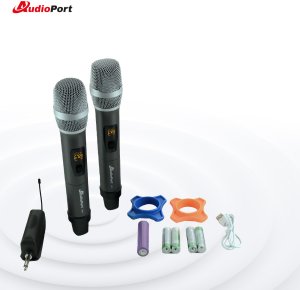 Zestaw 2 mikrofonów bezprzewodowych doręcznych UHF+ odbiornik Audioport MU2 one size 4