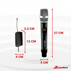 Mikrofon bezprzewodowy doręczny UHF+ odbiornik MU1 Audioport one size 10