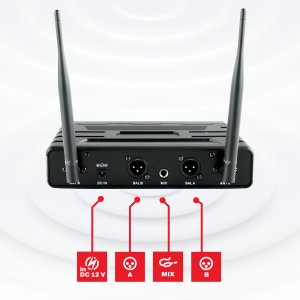 Zestaw mikrofonów bezprzewodowych doręcznych UHF+ stacja Audioport SU-750HH one size 36