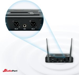 Zestaw mikrofonów bezprzewodowych doręcznych UHF+ stacja Audioport SU-750HH one size 39