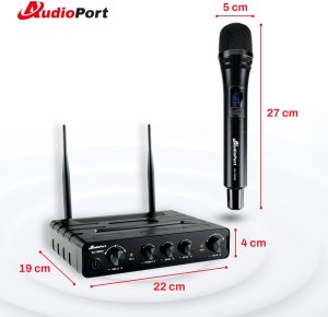 Zestaw mikrofonów bezprzewodowych doręcznych UHF+ stacja Audioport SU-750HH one size 40