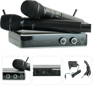 Zestaw mikrofonów bezprzewodowych do ręki UHF+ odbiornik 863.9 & 864.9MHZ one size 5