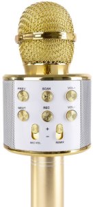 Mikrofon z głośnikiem do Karaoke KM01 BT / MP3 GOLD one size 6