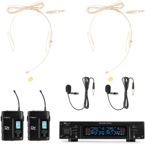 Zestaw mikrofonowy nagłowny 2x 80-kanałowy UHF PD220B Power dynamics one size 3