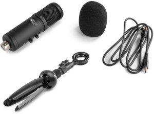 Mikrofon studyjny USB Power Dynamics PCM120 ze statywem i oświetleniem one size 8