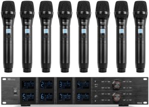 Zestaw mikrofonów bezprzewodowych Power Dynamics UHF PD528 z 8 mikrofonami ręcznymi one size 1