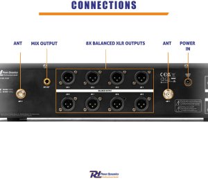 Mikrofon Power Dynamics Zestaw mikrofonów bezprzewodowych UHF PD528 z 8 mikrofonami ręcznymi one size 12