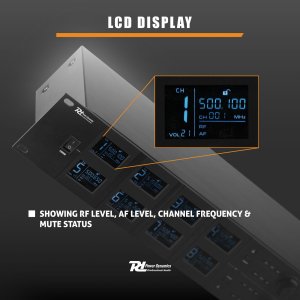 Mikrofon Power Dynamics Zestaw mikrofonów bezprzewodowych UHF PD528 z 8 mikrofonami ręcznymi one size 9