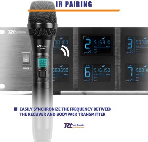 Mikrofon Power Dynamics Zestaw mikrofonów bezprzewodowych UHF PD528 z 8 mikrofonami ręcznymi one size 10