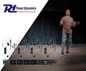 Mikrofon Power Dynamics Zestaw mikrofonów bezprzewodowych UHF PD524B z 4 mikrofonami typu bodypack one size 7