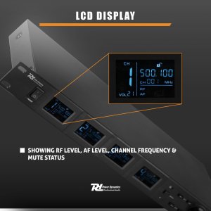 Mikrofon Power Dynamics Zestaw mikrofonów bezprzewodowych UHF PD524B z 4 mikrofonami typu bodypack one size 9