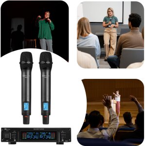 Zestaw mikrofonowy 2x 80 kanałowy UHF PD220 Power Dynamics one size 12