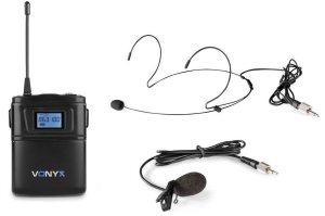 Mikrofon nagłowny lavalier + bodypack Vonyx WM60B one size 1