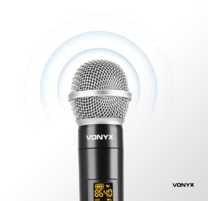 Bezprzewodowy zestaw mikrofonów UHF do ręki WM552 Vonyx one size 17