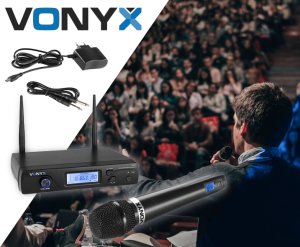 Mikrofon Vonyx Zestaw mikrofonowy bezprzewodowy UHF WM61 one size 16
