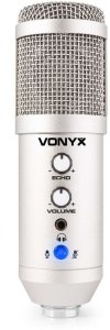 Vonyx CMS320S mikrofon studyjny USB z echem i ramieniem - srebrny one size 7