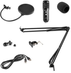 Mikrofon Vonyx CMS320B mikrofon studyjny USB z echem i ramieniem - czarny one size 16