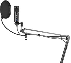 Mikrofon Vonyx CMS320B mikrofon studyjny USB z echem i ramieniem - czarny one size 4