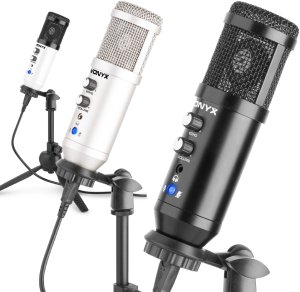 Mikrofon studyjny USB Vonyx CM320W ze statywem stołowym - biały one size 16