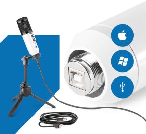 Mikrofon studyjny USB Vonyx CM320W ze statywem stołowym - biały one size 20
