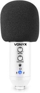 Mikrofon studyjny USB Vonyx CM320W ze statywem stołowym - biały one size 7