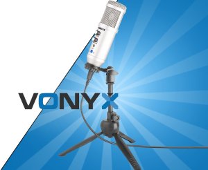 Vonyx CM320S Mikrofon studyjny USB ze statywem stołowym - tytanowy one size 2