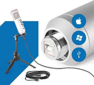 Vonyx CM320S Mikrofon studyjny USB ze statywem stołowym - tytanowy one size 22