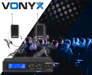 Mikrofon Vonyx Zestaw mikrofonów nagłownych VHF WM522B one size 11