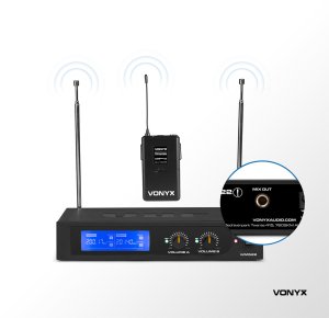 Mikrofon Vonyx Zestaw mikrofonów nagłownych VHF WM522B one size 16