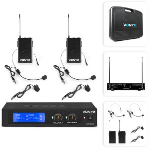 Mikrofon Vonyx Zestaw mikrofonów nagłownych VHF WM522B one size 10