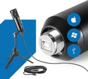 Mikrofon studyjny USB Vonyx CM320B ze statywem stołowym - czarny one size 18