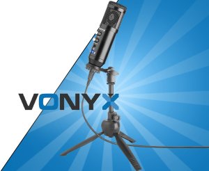 Mikrofon studyjny USB Vonyx CM320B ze statywem stołowym - czarny one size 2