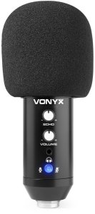 Mikrofon studyjny USB Vonyx CM320B ze statywem stołowym - czarny one size 5