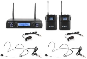 Zestaw mikrofonowy bezprzewodowy 2x bodypack UHF Vonyx WM62B one size 1