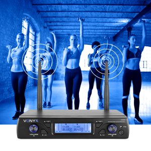 Mikrofon Vonyx Zestaw mikrofonowy bezprzewodowy 2x bodypack UHF WM62B one size 16