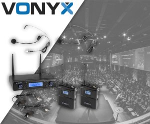 Mikrofon Vonyx Zestaw mikrofonowy bezprzewodowy 2x bodypack UHF WM62B one size 17