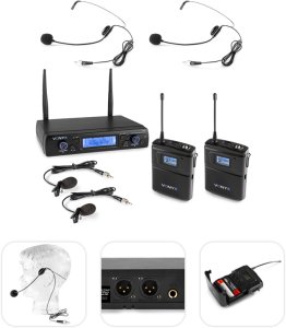Mikrofon Vonyx Zestaw mikrofonowy bezprzewodowy 2x bodypack UHF WM62B one size 2