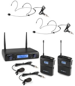Mikrofon Vonyx Zestaw mikrofonowy bezprzewodowy 2x bodypack UHF WM62B one size 3