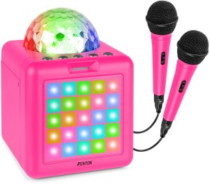 Głośnik Fenton Głośnik bluetooth karaoke z półkulą LED 15W BT 2 mikrofony różowy one size 3
