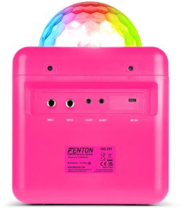 Głośnik Fenton Głośnik bluetooth karaoke z półkulą LED 15W BT 2 mikrofony różowy one size 5